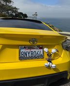 superstar chrome flames license plate frame
