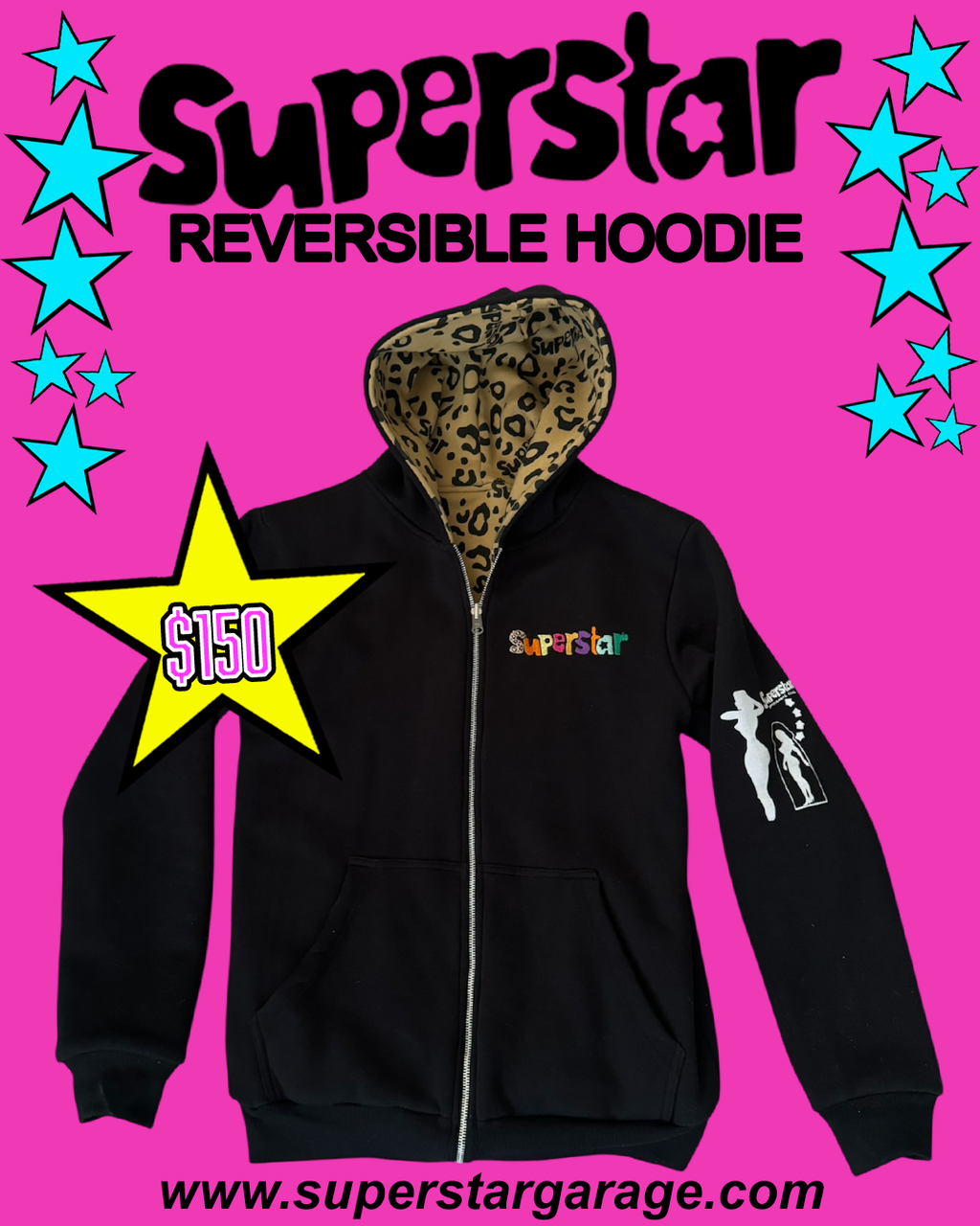 superstar reversible zip hoodie