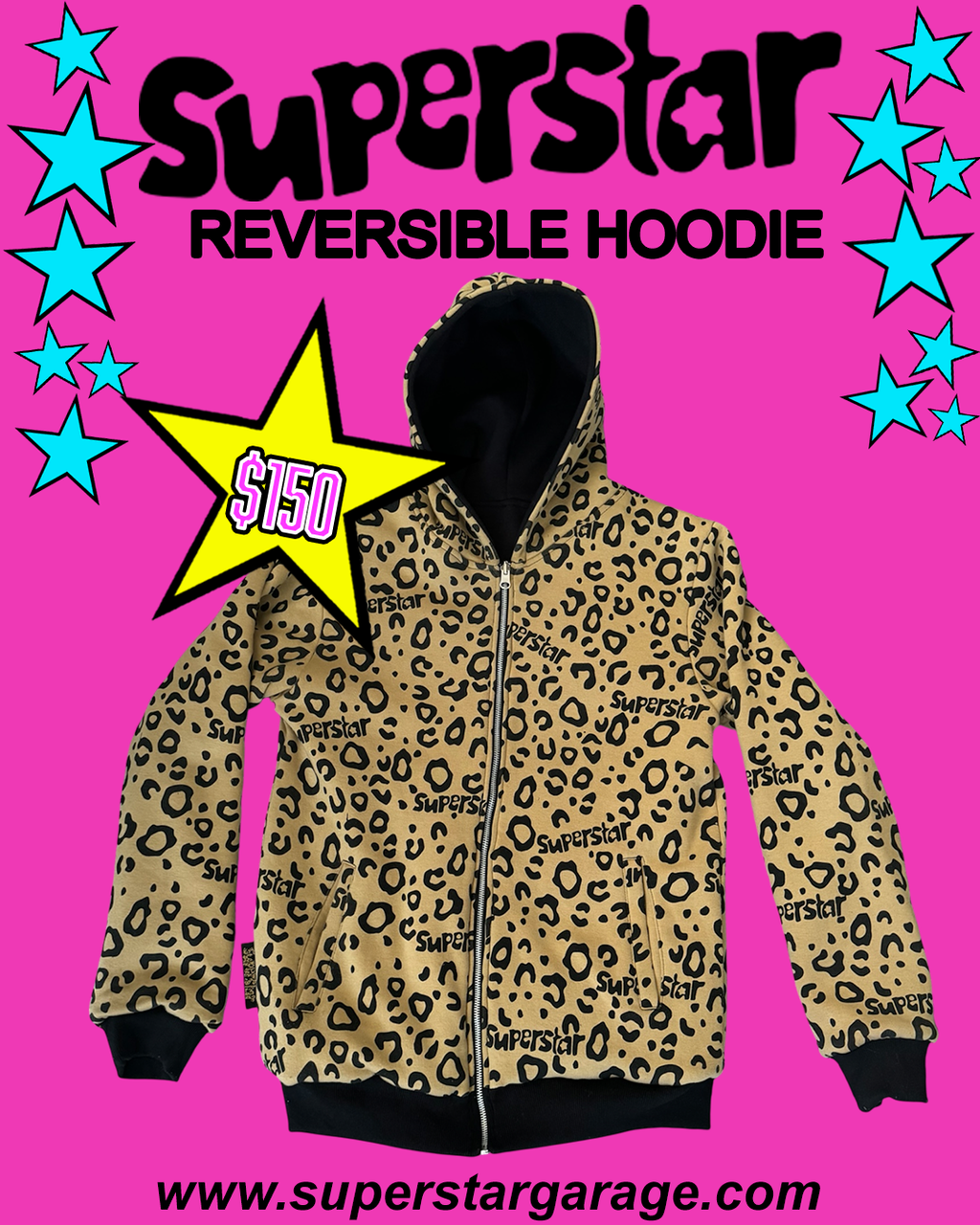 superstar reversible zip hoodie