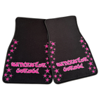 black/pink car floor mats