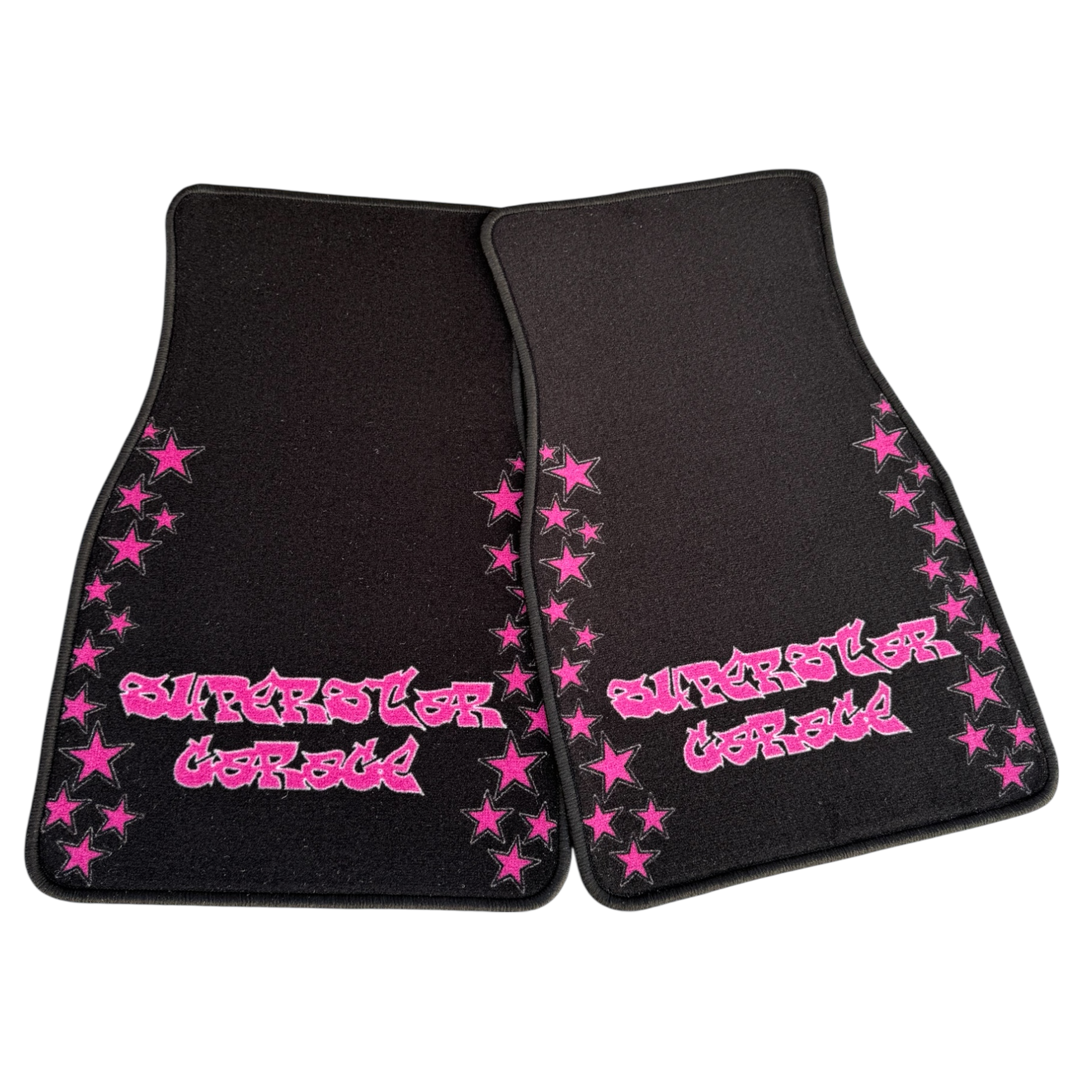 black/pink car floor mats