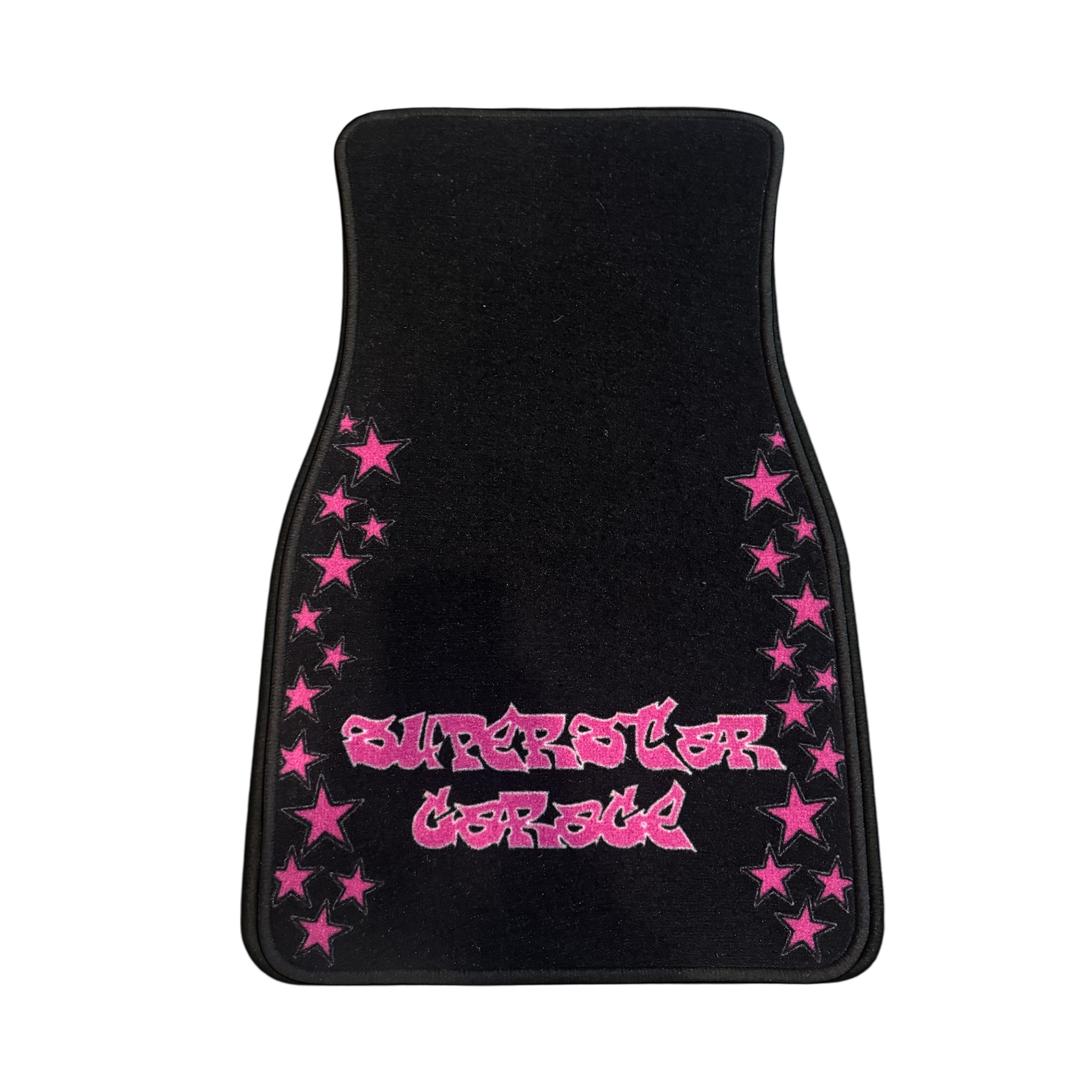 black/pink car floor mats