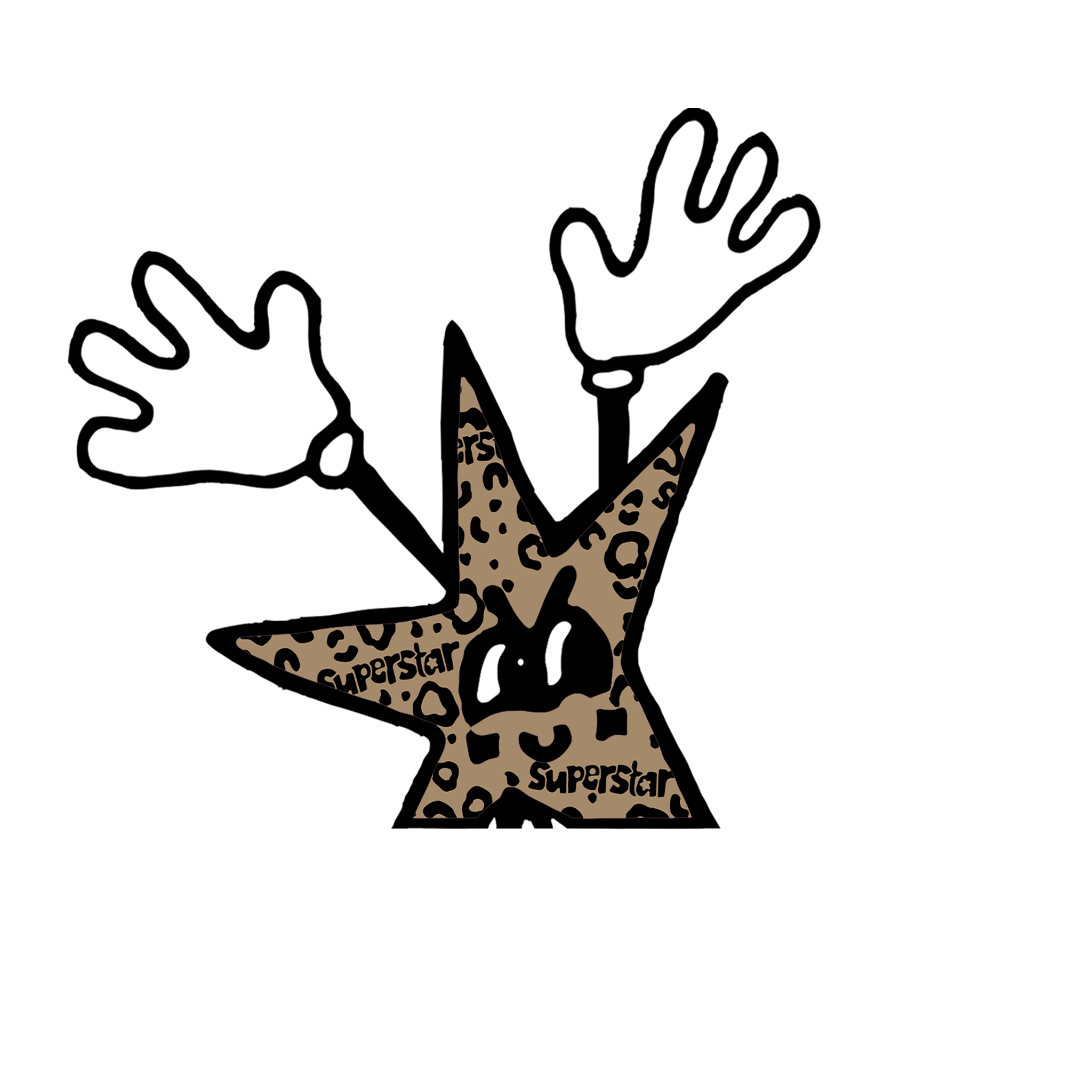 superstar guy cheetah peeker sticker