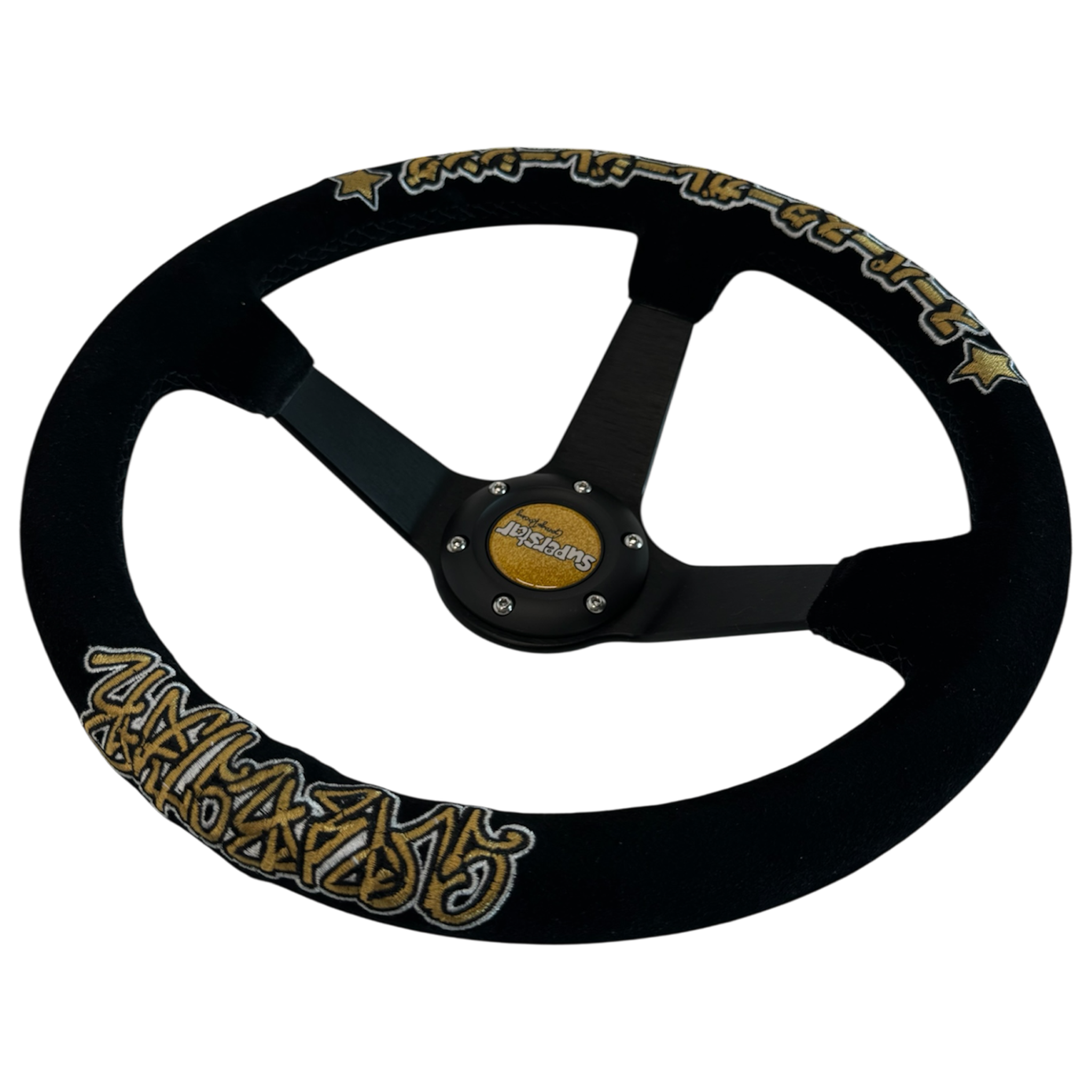 black/gold superstar steering wheel
