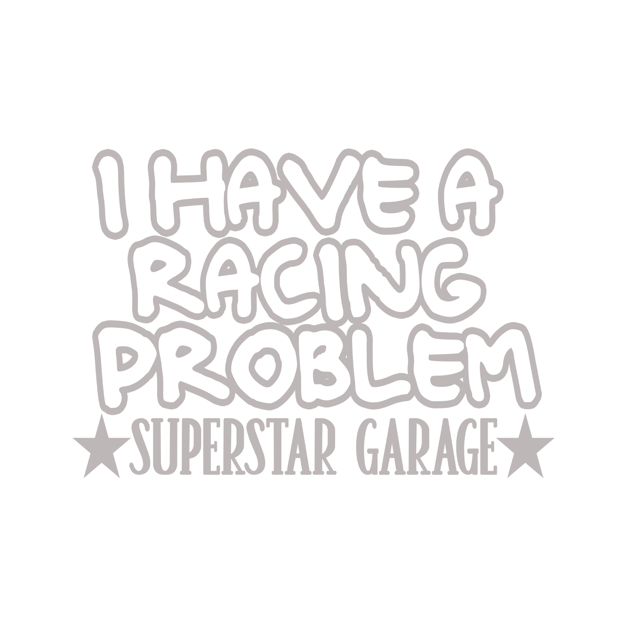 i have a racing problem sticker